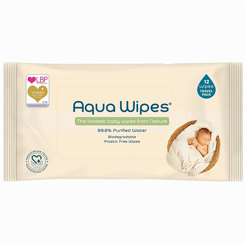 AQUA WIPES mitrās salvetes 12 gab. AQW12F12P