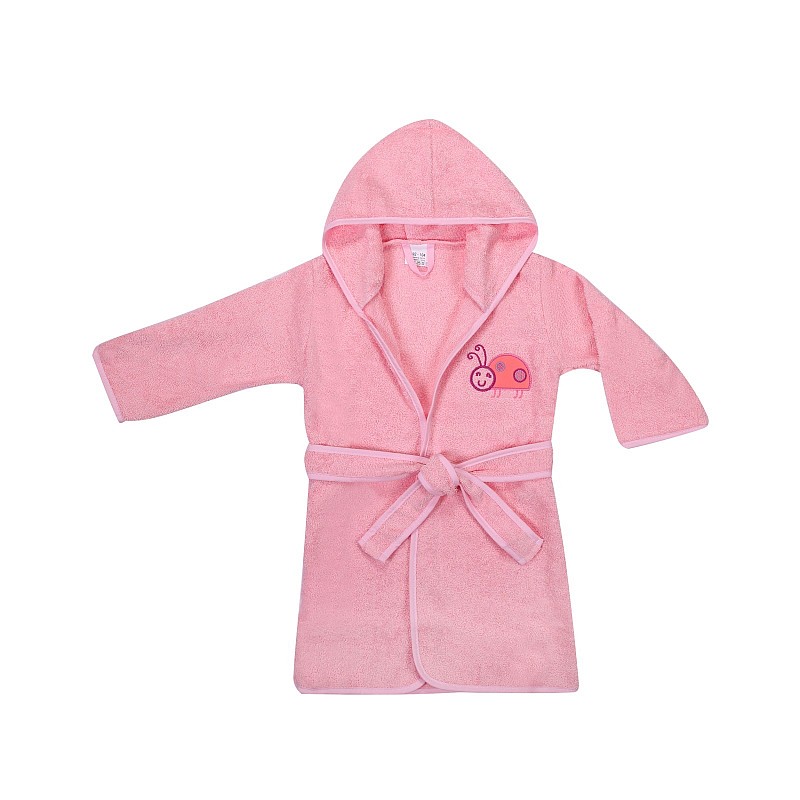 DUET BABY FROTTE Bērnu halāts ar kapuci 104-116cm, 468 SNAIL rozā (744689)