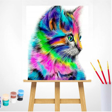 TSVETNOY Gleznošanas komplekts pēc numuriem 40x50cm Colourful Kitten, MG2077e