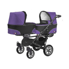 BABYACTIVE TWINNY CLASSIC dvīņu rati Ultraviolet - 05 violets un melns rāmis