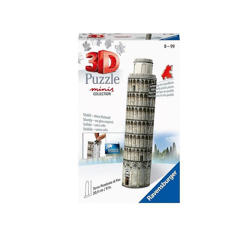 RAVENSBURGER 3D mini ēku puzle Pizas tornis, 54gab., 11247