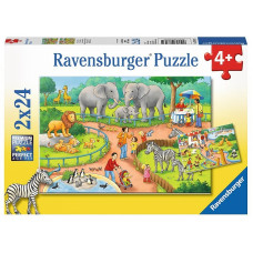 Ravensburger puzle 2X24 A Day at the Zoo R 07813