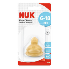 NUK FIRST CHOICE Plus Anti-Colic lateksa knupītis M-pienam 6-18m 1gab. 10713245 SA24 IZPĀRDOŠANA