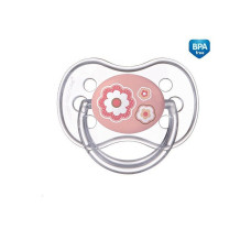 CANPOL BABIES Newborn baby Simetriskas formas silikona māneklis 18m+ pink 22/582 ATLAIDE