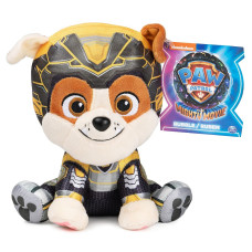 PAW PATROL Mighty Pups Movie plīša rotaļlieta Rubble 15 cm 6068115