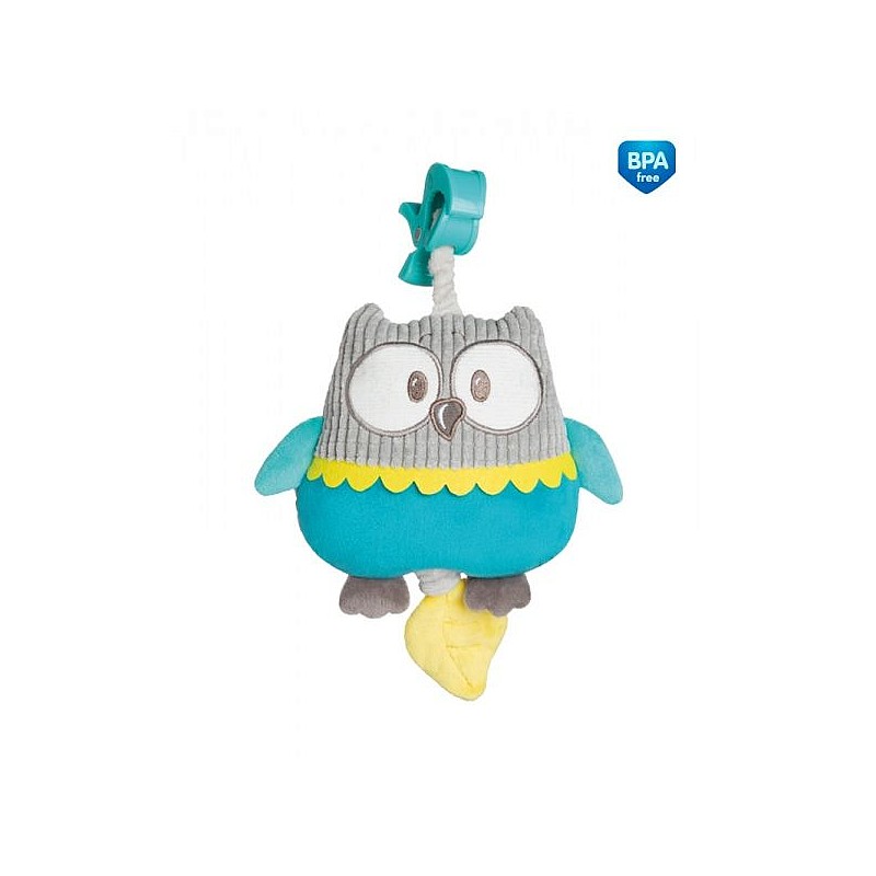 CANPOL BABIES PASTEL FRIENDS Piekaramā rotaļlieta ar skaņu OWL 0m+ 68/069 turkus