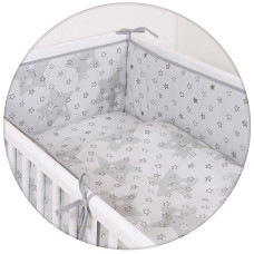 CEBABABY gultas veļas komplekts no 3 daļām 135x100cm LUX STARS GREY