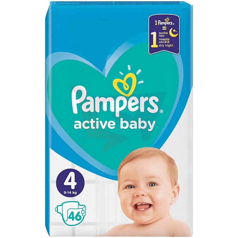 PAMPERS Active Baby Autiņbiksītes S4, 46 gab. IZPĀRDOŠANA