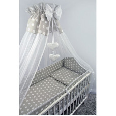 ANKRAS Dots Apmalīte bērnu gultiņai 360cm - grey