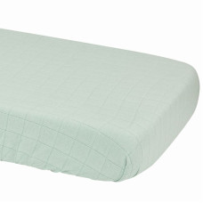 LODGER Slumber Solid kokvilnas palags ar gumiju 70x140cm, Silt Green SBS 080