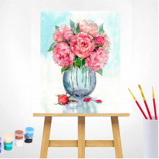 TSVETNOY Gleznošanas komplekts pēc numuriem 40x50cm Gentle peonies, MG2065e