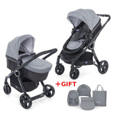 CHICCO Urban Plus Crossover transformējami rati 0-36m 79214.95 pelēka krāsa + DĀVANA