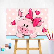 TSVETNOY Gleznošanas komplekts pēc numuriem 20x30cm Piggy in Love, MC1080e