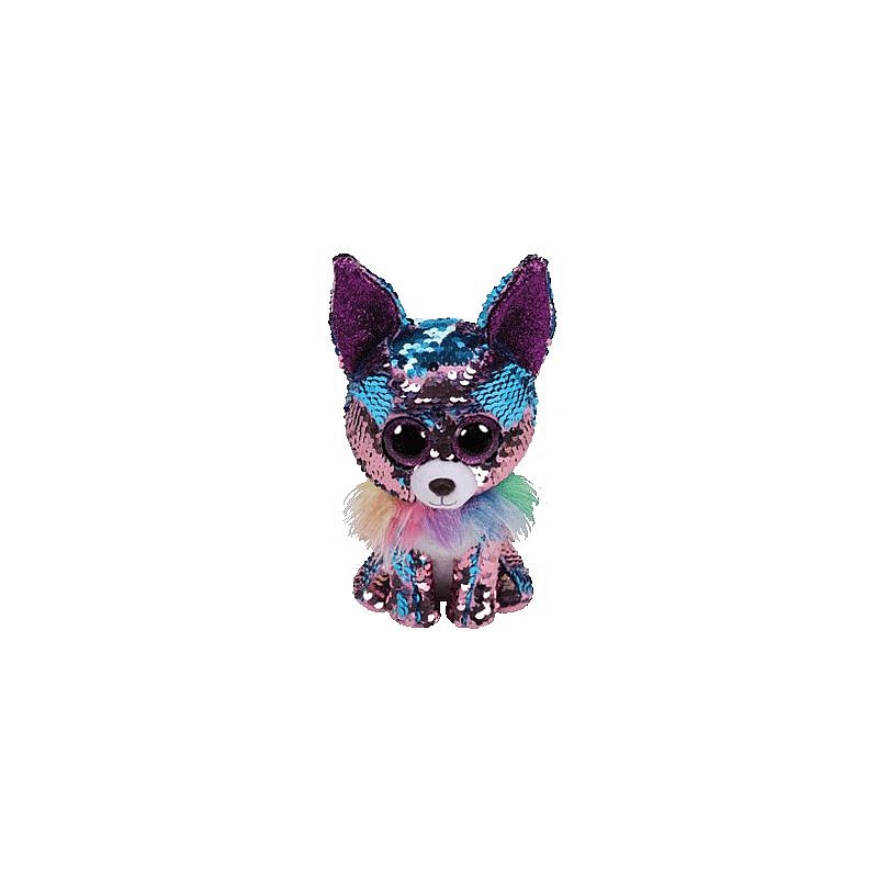 TY Flippables Mīkstā rotaļlieta YAPPY BLUE PURPLE SEQUIN CHIHUAHUA reg 15cm, TY36268