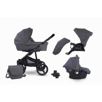 LONEX SOFT Universālie rati 3in1, 01 Dark Grey