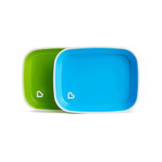 MUNCHKIN Šķīvji Splash GRIP 2gb 6m+, 124478 blue/green