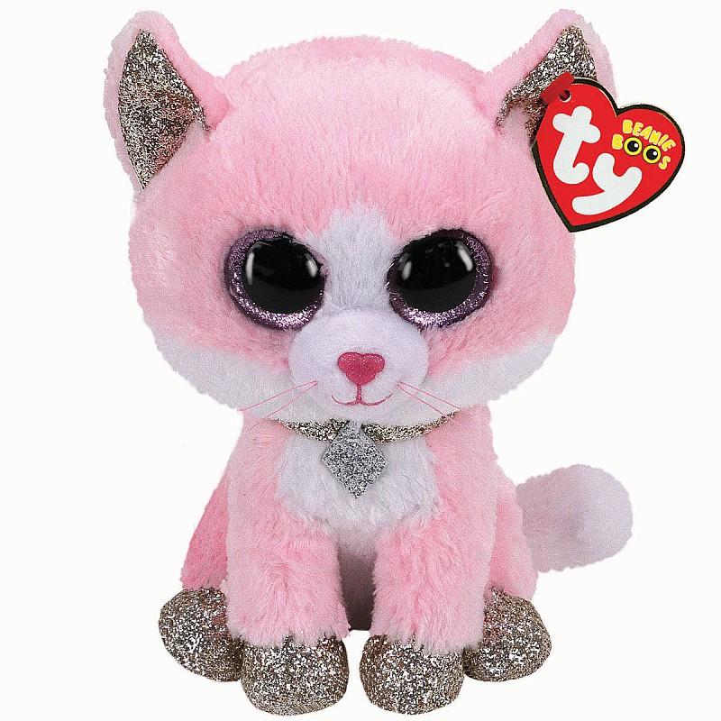 TY Beanie Boos Mīkstā rotaļlieta FIONA pink cat TY36366 IZPĀRDOŠANA