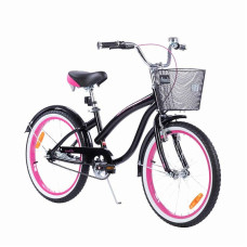 TOMABIKE Bērnu velosipēds 18" XXIII CRUISER BLACK/PINK