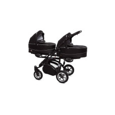 BABYACTIVE TWINNY PREMIUM dvīņu rati BLACK, 07 melns rāmis