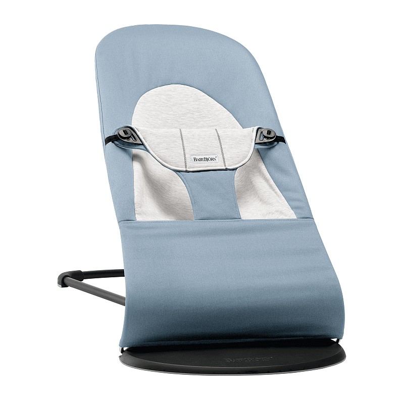 BABYBJORN Bouncer Balance Soft Cotton šūpuļkrēsliņš, Blue/Grey 005045