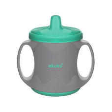 AKUKU mācību krūzīte ar snīpīti 6M+ 200ml A0422 grey/green