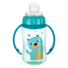 CANPOL BABIES Cute animals mācību krūzīte ar mīkstu uzgali 320ml 6m+ 56/512 tirkīzs ATLAIDE