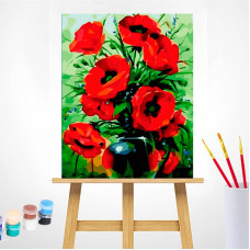 TSVETNOY Gleznošanas komplekts pēc numuriem 40x50cm Poppies Bouquet, MG2142e