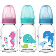 CANPOL BABIES pudelīte 120ml ar silikona knupīti 3m+ Love and Sea 59/300