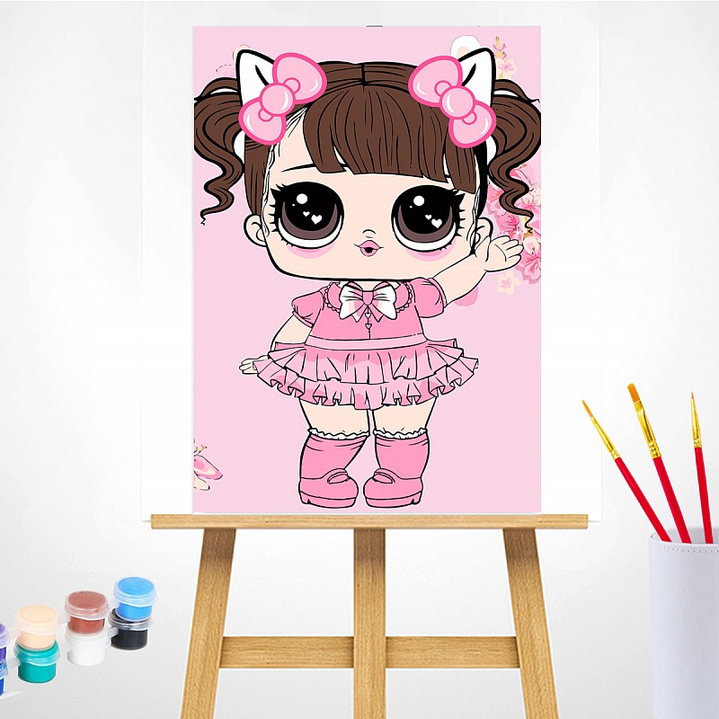 TSVETNOY Gleznošanas komplekts pēc numuriem 20x30cm Little Girl in a Pink Dress, MC1094e