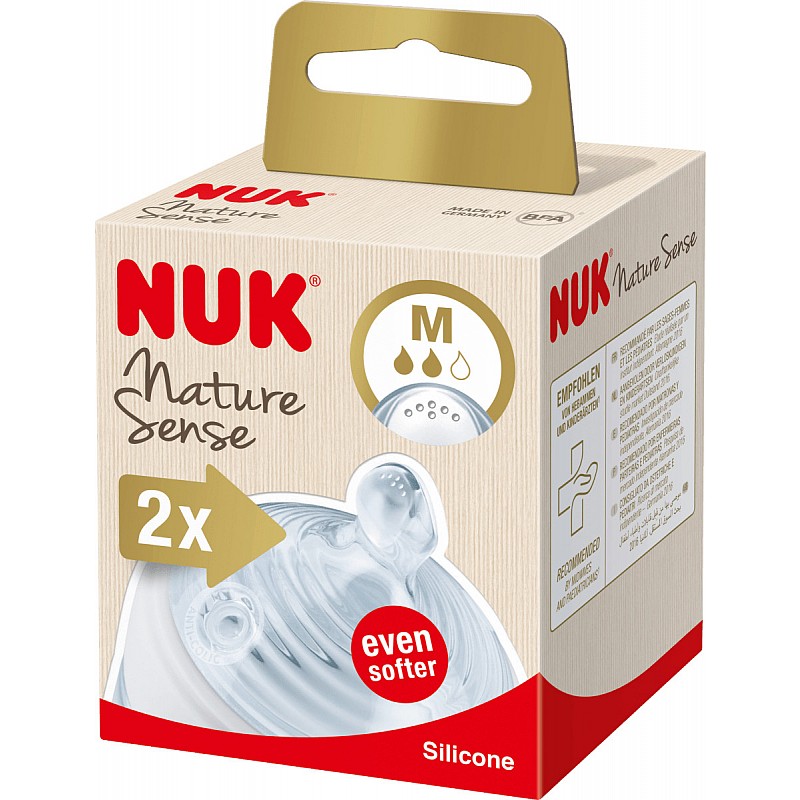 NUK NATURE SENSE silikona knupji pienam M izmērs 2gab., SA55 10124023 ATLAIDE