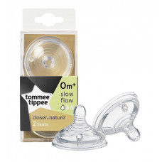 TOMMEE TIPPEE Closer to nature Silikona knupis - lēna plūsma 0+mēn. 2gab. 42112071 ATLAIDE