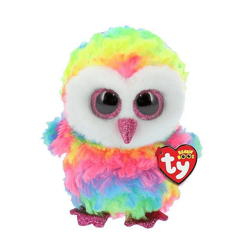 TY Beanie Boos Rotaļlieta OWEN-multicolor owl reg, TY37221 IZPĀRDOŠANA