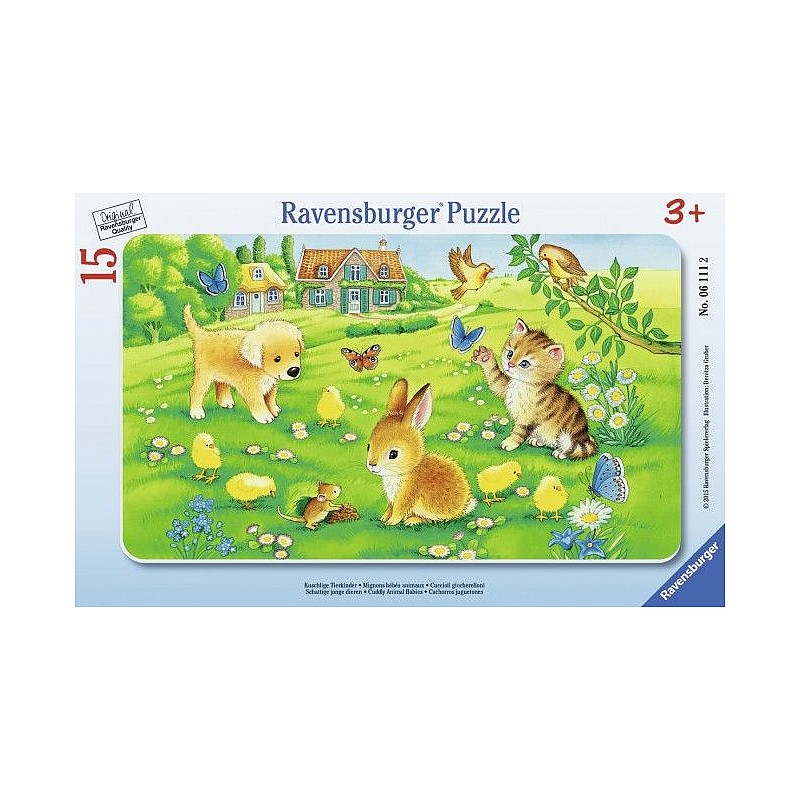 Ravensburger Plakanā puzle 15gb. Animals 3g+ R06111