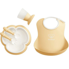 BABYBJORN Baby Dinner Set bērnu trauku komplekts 4m+, 070066 Powder Yellow