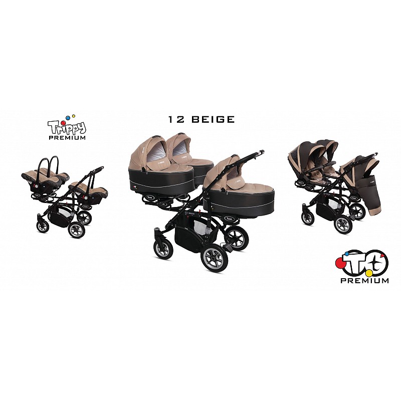 BABYACTIVE TRIPPY Premium rati trīnīšiem 3in1, 12 BEIGE ar melnu rāmi