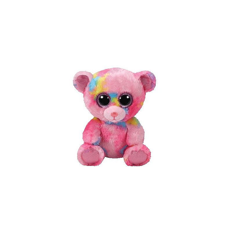 TY Beanie Boos Mīkstā rotaļlieta PINK MULTICOLORED BEAR FRANKY 15.5cm, TY36899