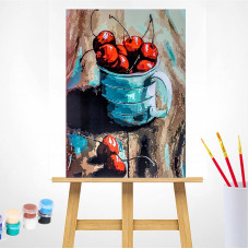 TSVETNOY Gleznošanas komplekts pēc numuriem 30x40cm Cherry in a mug, ME1057e