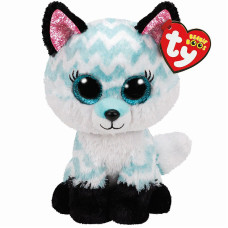 TY Beanie Boos Mīkstā rotaļlieta ATLAS aqua chevron fox TY36368 IZPĀRDOŠANA