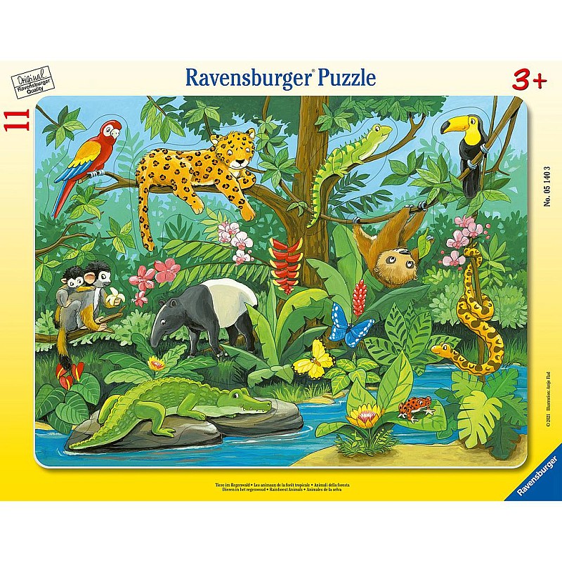 Ravensburger Plakanā puzle Rainforest Animals 11gb. 3+ R 05140