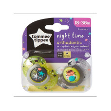 TOMMEE TIPPEE silikona māneklis NIGHT TIME 18-36m 2gab. 43341355