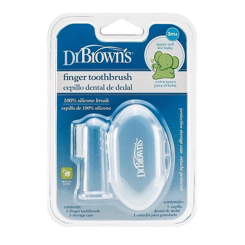 DR.BROWNS Silikona uzpirkstenis zobiņu tīrīšanai 3m+, HG010