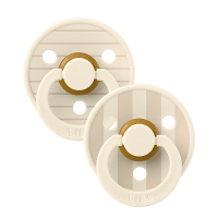 BIBS studio collection colour round luonnonkumiset tutit Pin Ivory-Vanilla Mix 0-6m 2pcs.