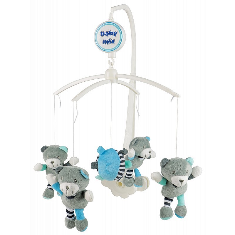 BABY MIX Muzikālais karuselis ar mīkstām mantiņām 0m+ BEARS ТК/485М