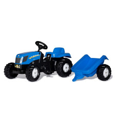 ROLLY TOYS pedāļu traktors ar piekabi Rolly Kid New Holland Agriculture 013074 zils