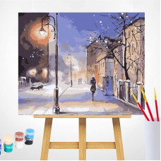 TSVETNOY Gleznošanas komplekts pēc numuriem 40x50cm Evening snowstorm, MG2079e