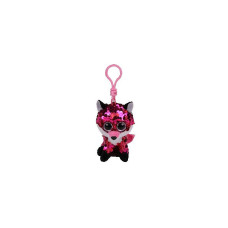 TY Flippables Mīkstā rotaļlieta - piekariņš JEWEL SEQUIN PINK FOX 8cm, TY35303