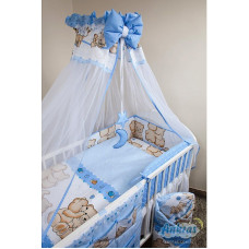 ANKRAS FRIENDS Gultas veļas komplekts no 4 daļām 135x100cm - 180cm - zils