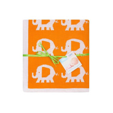 DUET BABY trikotāžas pleds ELEPHANT 80x90cm 507 oranžs IZPĀRDOŠANA