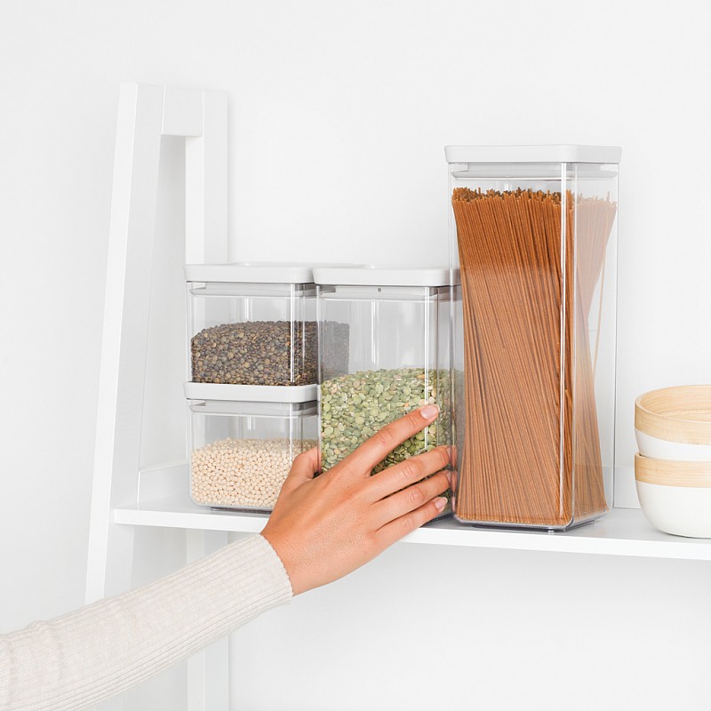 BRABANTIA kārbu komplekts 4gb., 2x0,7L+2x1,6L, Light Grey