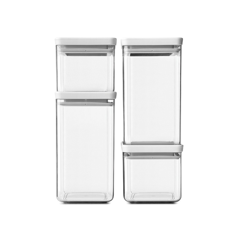 BRABANTIA kārbu komplekts 4gb., 2x0,7L+2x1,6L, Light Grey